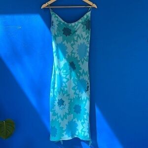 Express dress floral draped neck flowy lightweight summer sundress‎ y2k 90s